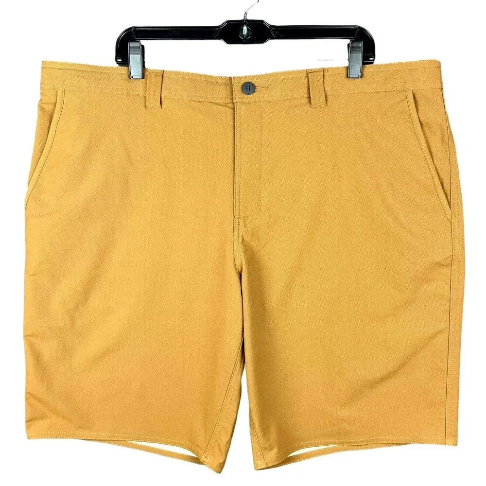 George Mens Flat Front Casual Shorts Size 44X9 Blue & Tan Lot of 2 Mid-rise Fit